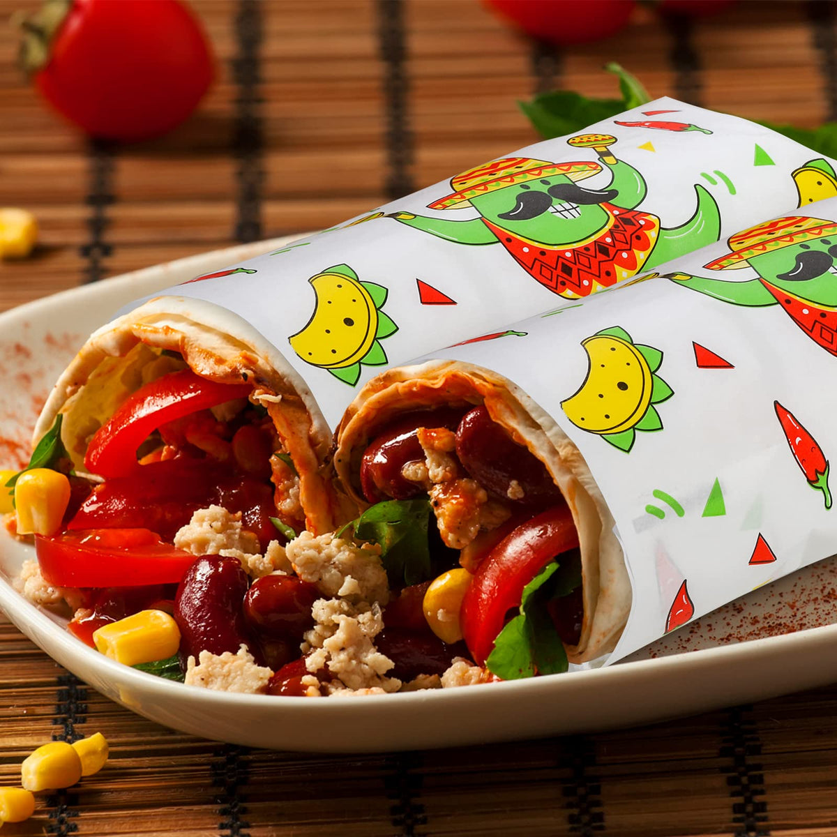 Frcctre fried-food-paper guards against grease during transport