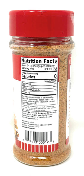 Freddy's Steakburger & Fry Seasoning on burgers and fries showcases versatile home flavor.