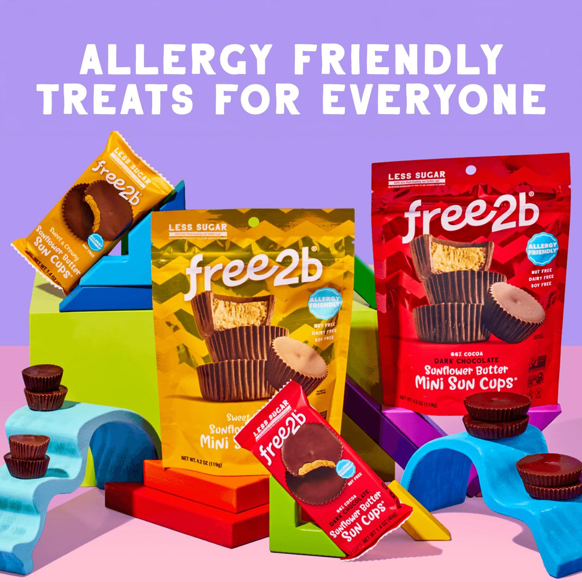 Free 2b dairy-free chocolate texture suggests smooth, indulgent bite.