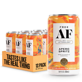 Free AF AF Drinks Apero Spritz can close-up highlighting gluten-free, low-calorie option.