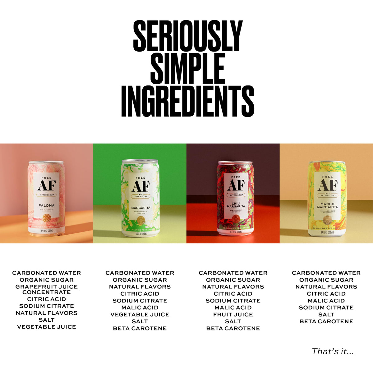 Free AF Margarita Variety Pack glass with garnish, afterglow warmth alternative for mindful sipping.