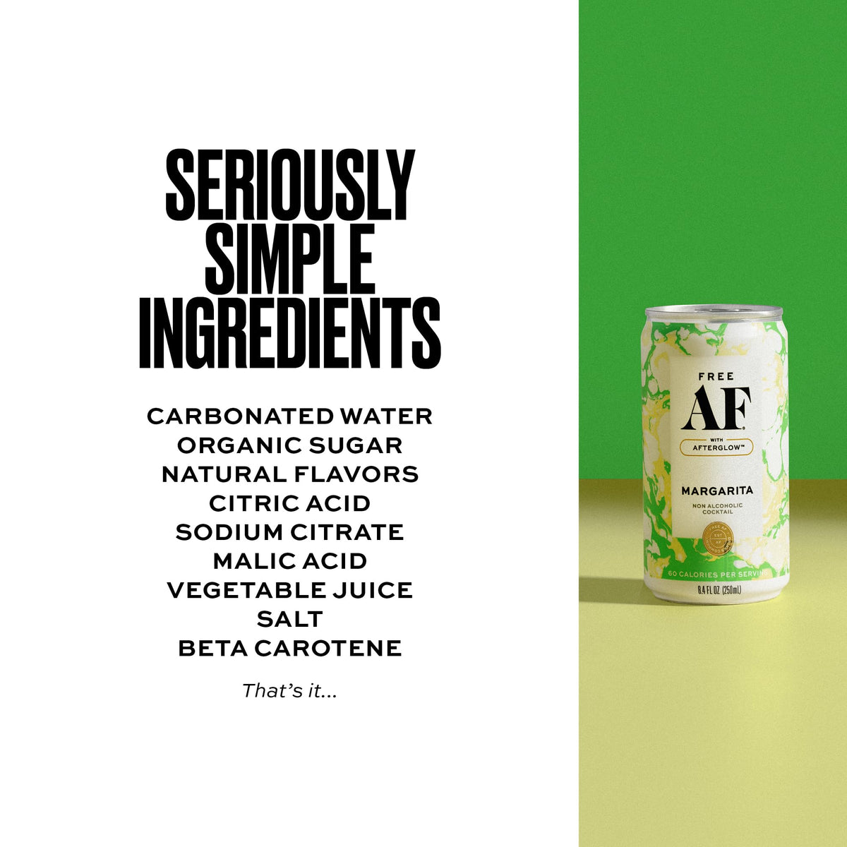 Free AF gluten-free, low-calorie can inviting a mindful, refreshed tasting.
