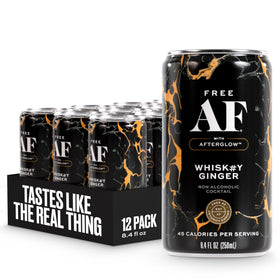 Free AF Non-Alcoholic Whiskey Ginger can front view, ideal for gatherings.