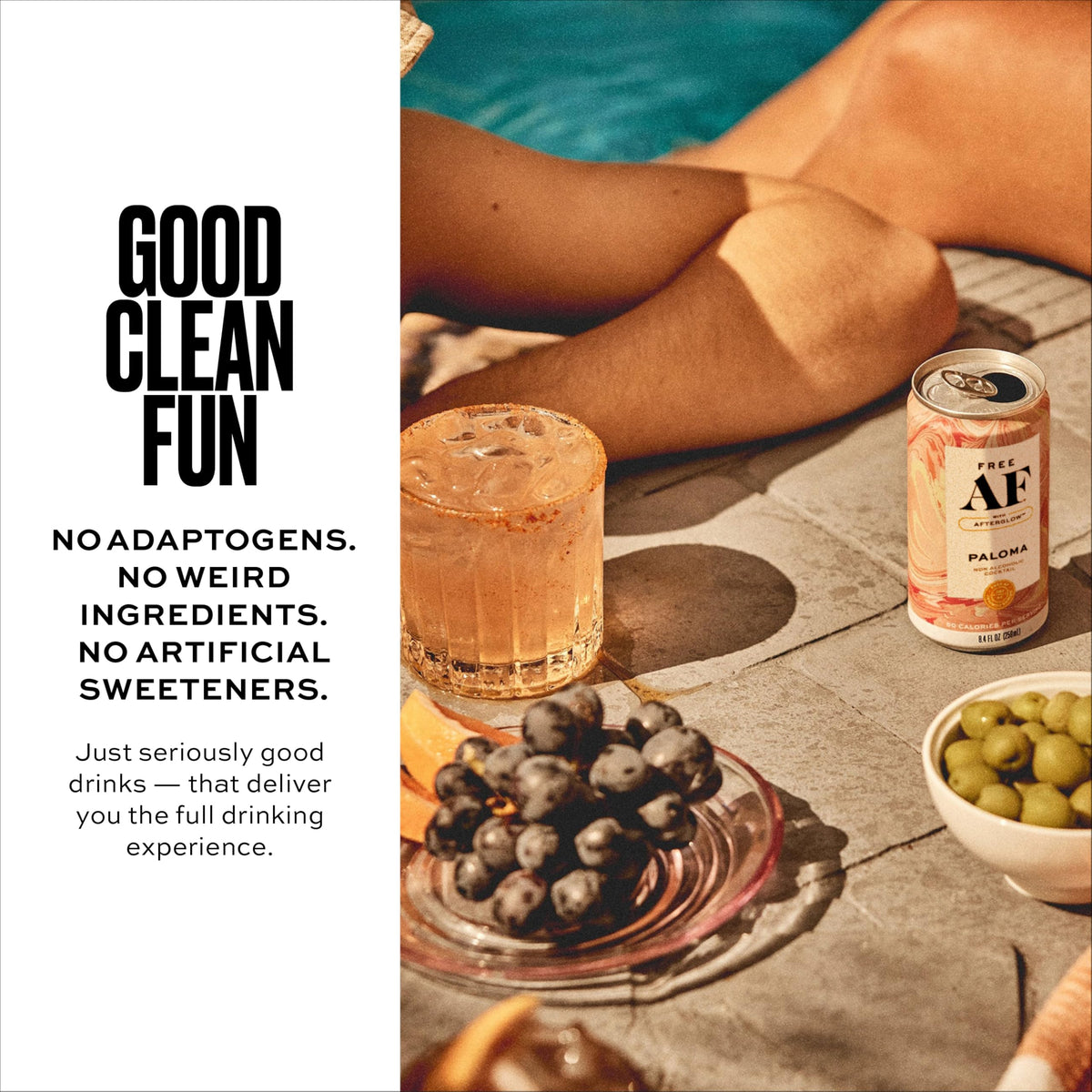 Free AF Paloma can with lime and grapefruit hints for versatile serving