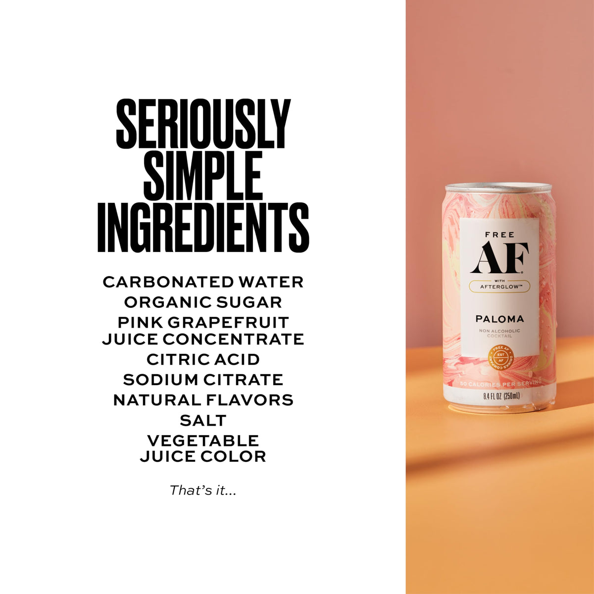 Free AF Paloma pour over ice showcases carbonation and aromatic notes