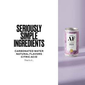 Free AF VØD%A Spritz can with lime wedge garnish ready to sip.