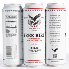 Free Bird tallboy can cold, refreshing on hot days outdoors.