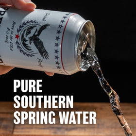 Free Bird tallboy can front label, crisp refreshment in a portable package.