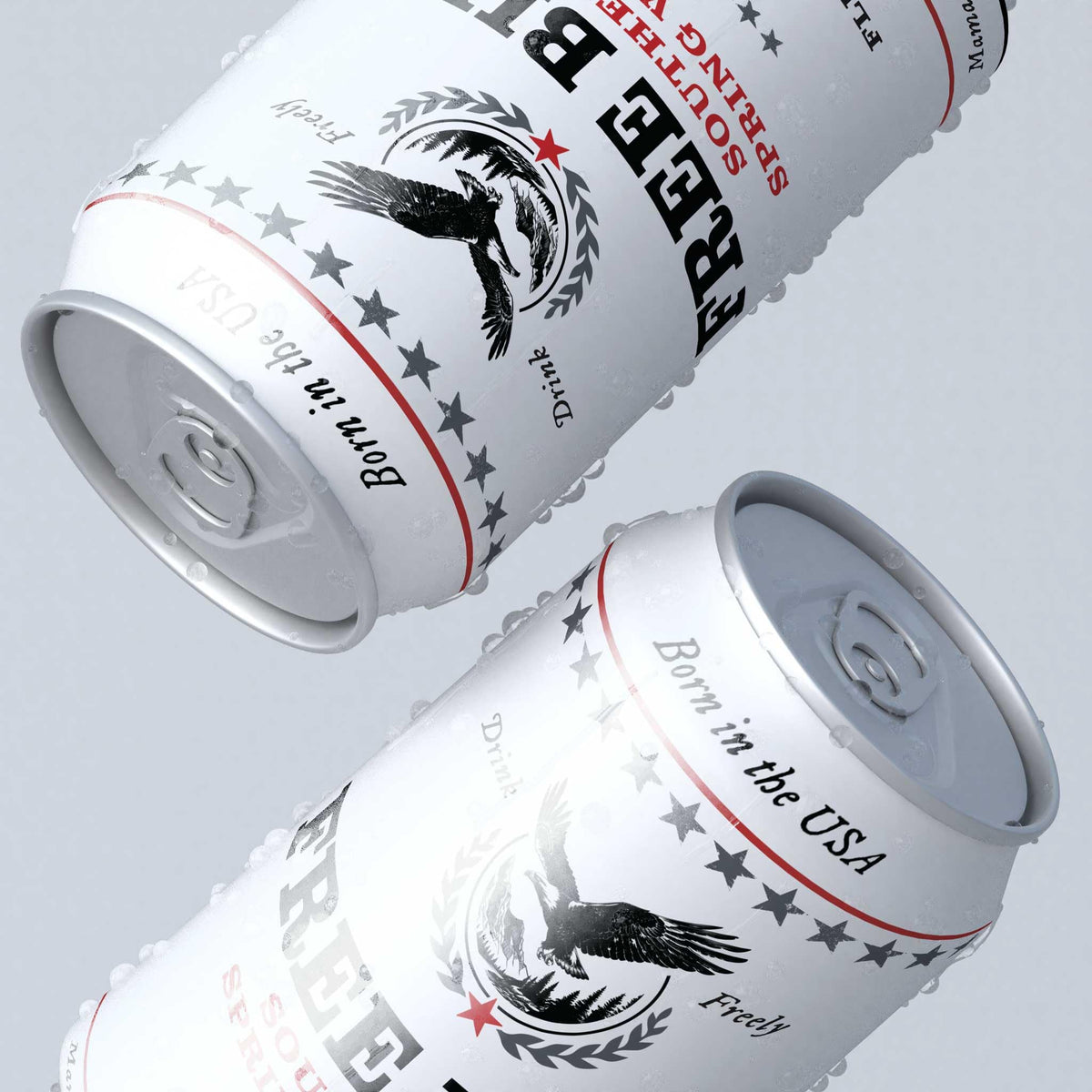 Free Bird recyclable aluminum can—eco-friendly packaging for sustainable hydration.