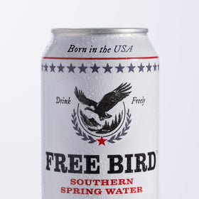 Free Bird Southern Still Water can—zero calories and mineral-rich taste for healthy hydration.