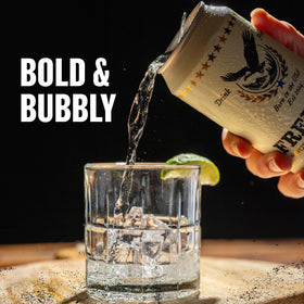Free Bird Sparkling Southern Spring Water by a bonfire, casual and uplifting