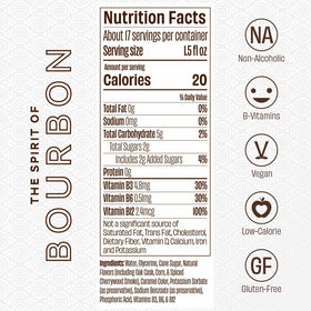 Free Spirits bourbon glass close-up highlights compatibility with quick low-calorie mixes.