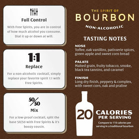 Free Spirits non-alcoholic bourbon spirit cocktail setup inspires sophisticated mocktails at home.