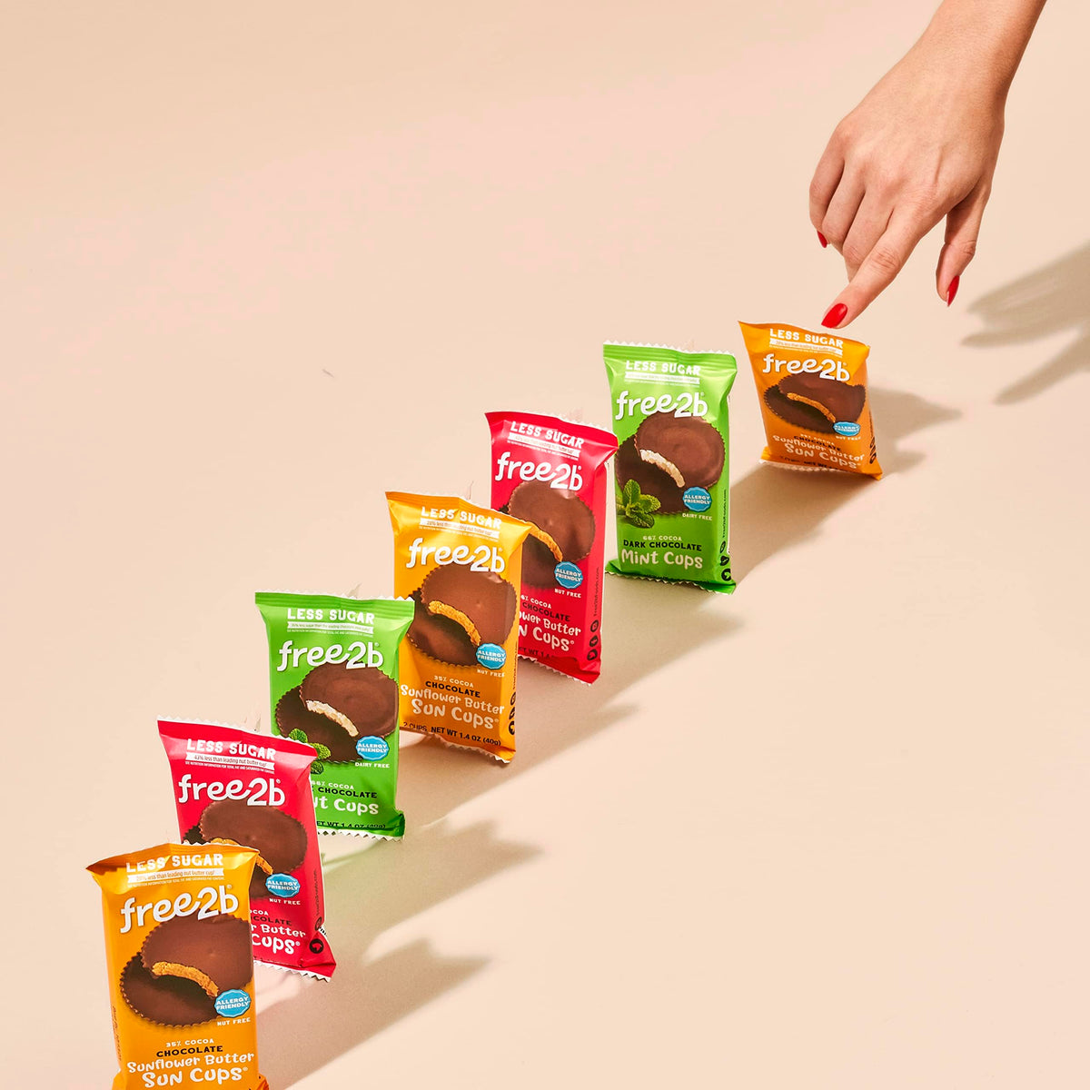 Free2b premium dark chocolate with creamy SunButter filling