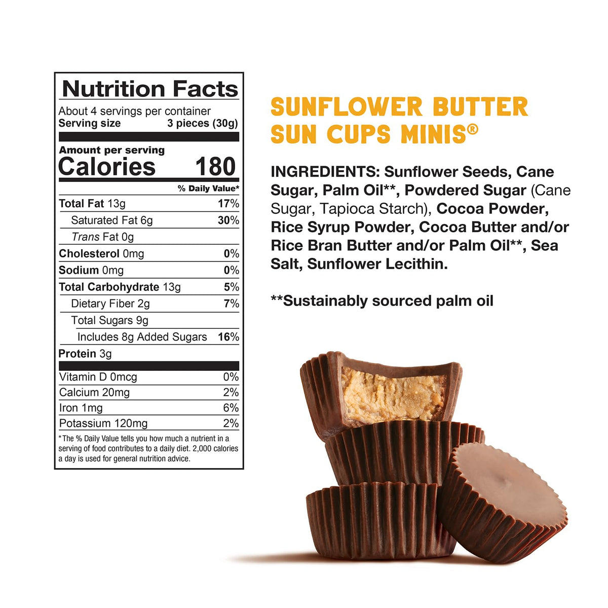 Close-up of Free2b Sunflower Butter Mini Cups chocolate texture highlighting dairy-free goodness.
