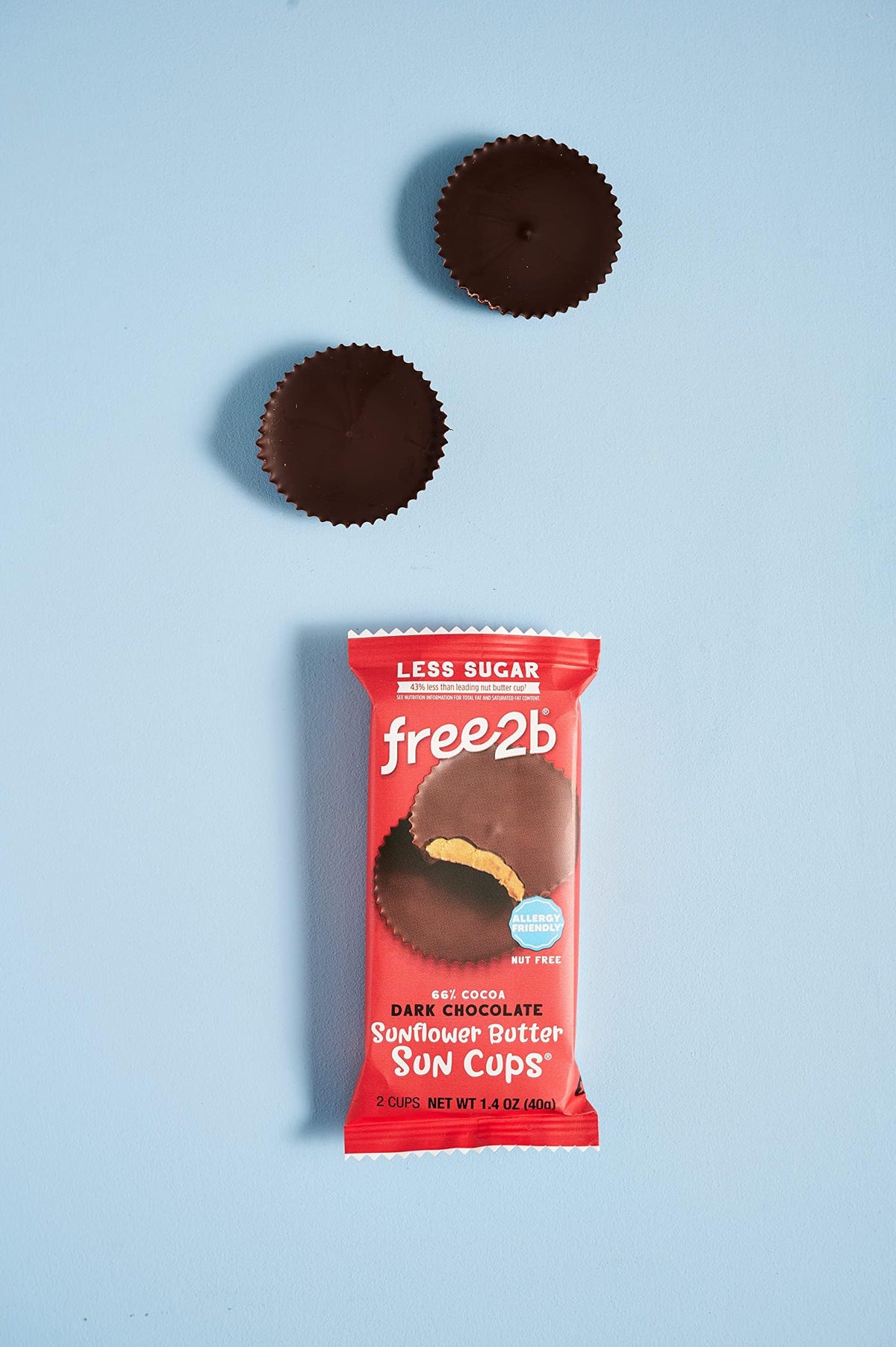 Free2b vegan-certified chocolate with SunButter, snack-ready