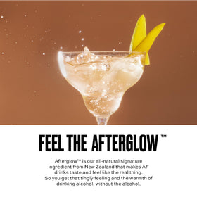 Free AF gluten-free label graphic communicates mindful, gluten-free cocktail options.