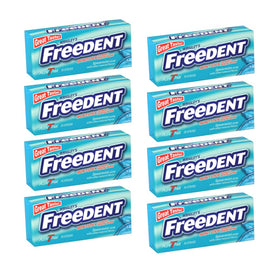 Freedent Spearmint gum pack of eight ready for quick fresh breath.