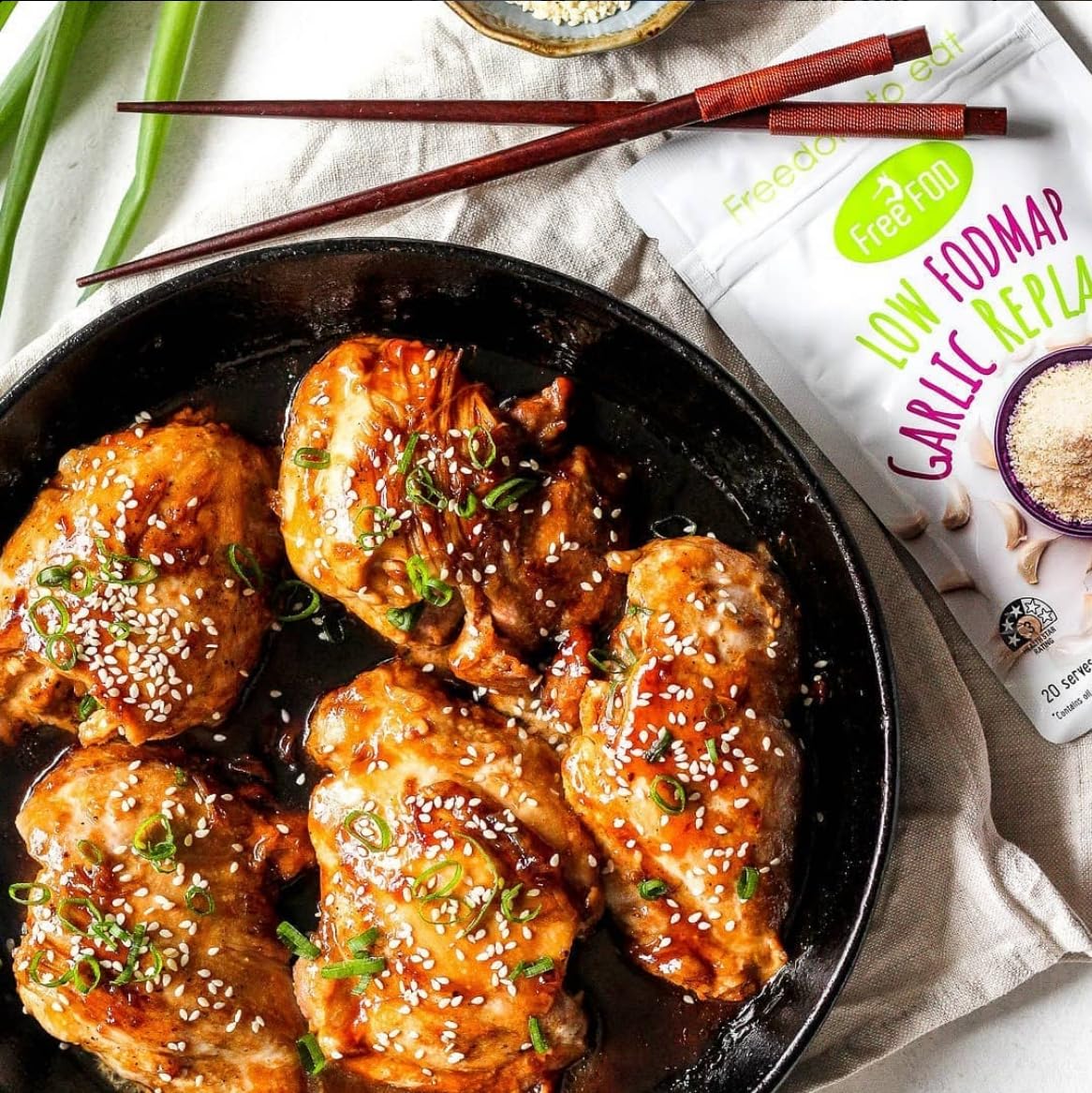 FreeFOD Garlic Replacer ingredient mix adds garlic depth without GI discomfort