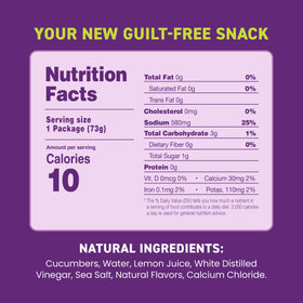 Freestyle Snacks hand-harvested cucumbers – clean ingredients and fresh brine