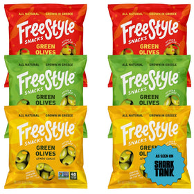 Freestyle Snacks olive snack pack front view for on-the-go snacking
