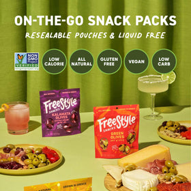 Freestyle Snacks resealable pouch olives stay fresh between snacks