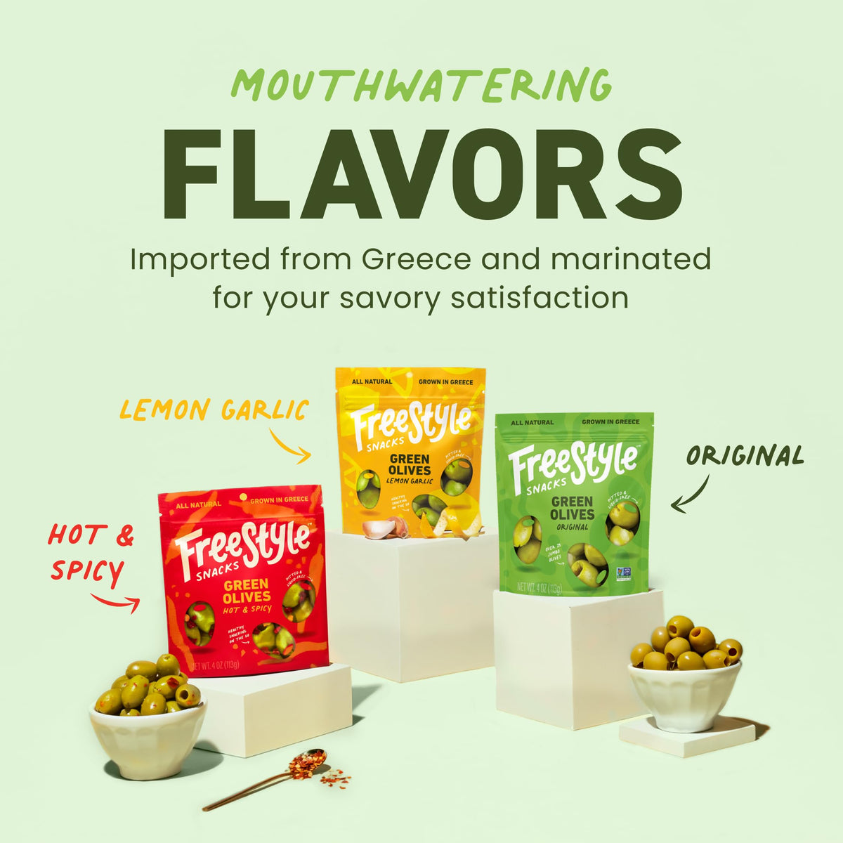 Freestyle Snacks Shark Tank spotlight, premium marinated olives for boards or bites