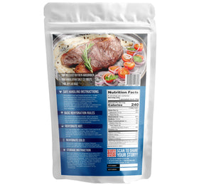 Freeze Meat sirloin steaks in 7mm Mylar bag highlighting maximum freshness
