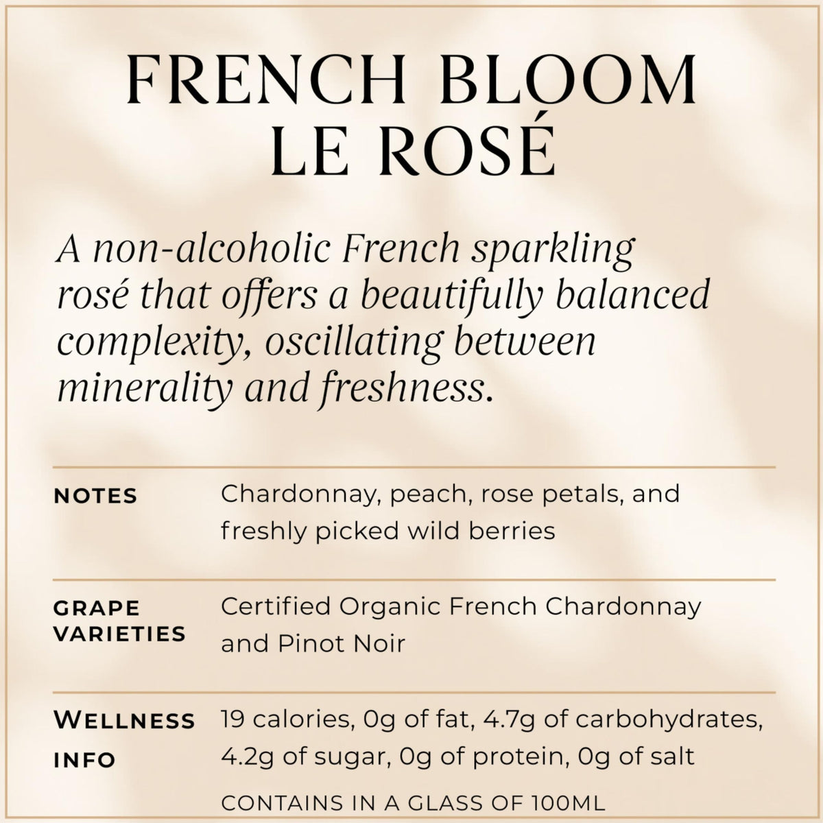 French Bloom duo-set packaging, attractive gift-ready presentation for alcohol-free toasts.