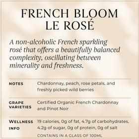 French Bloom duo-set packaging, attractive gift-ready presentation for alcohol-free toasts.