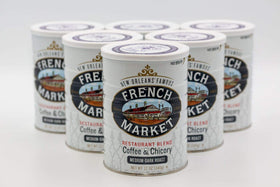 French Market chicory blend close-up, caramel notes for a smoother finish.