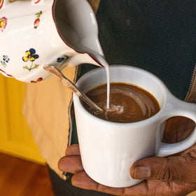 Creole Coffee and Chicory Blend close-up showing rich aroma.