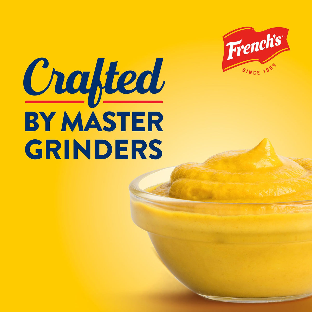 Dispensing-ready French's mustard bottle enables quick topping in busy service.