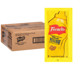 French's Classic Yellow Mustard packets, 7 g, for quick orders.