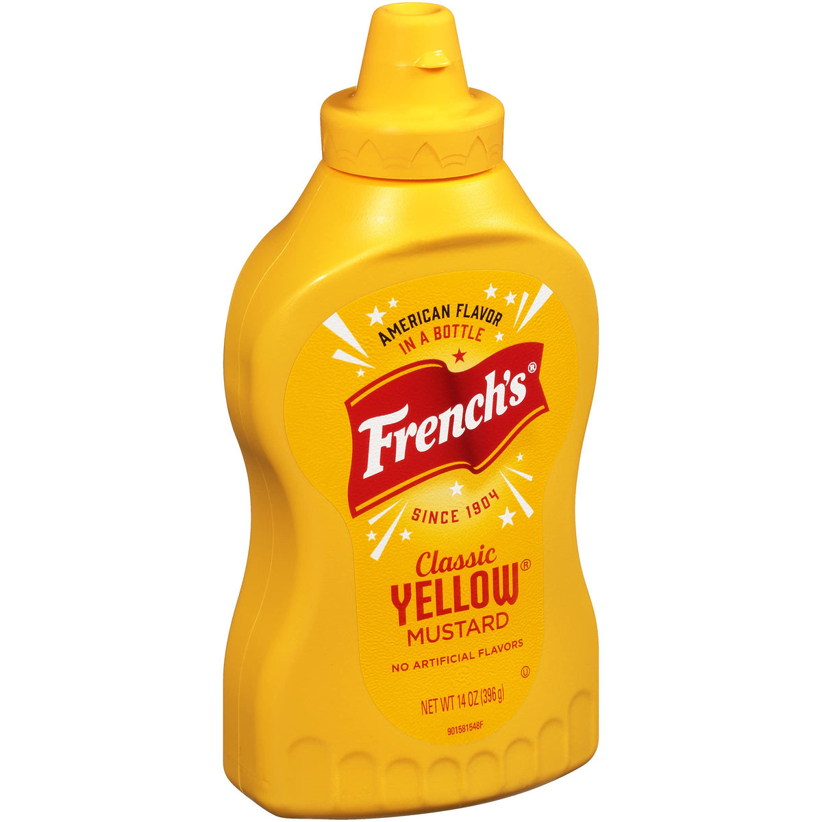 French's Classic Yellow Mustard squeeze bottle ready for burgers