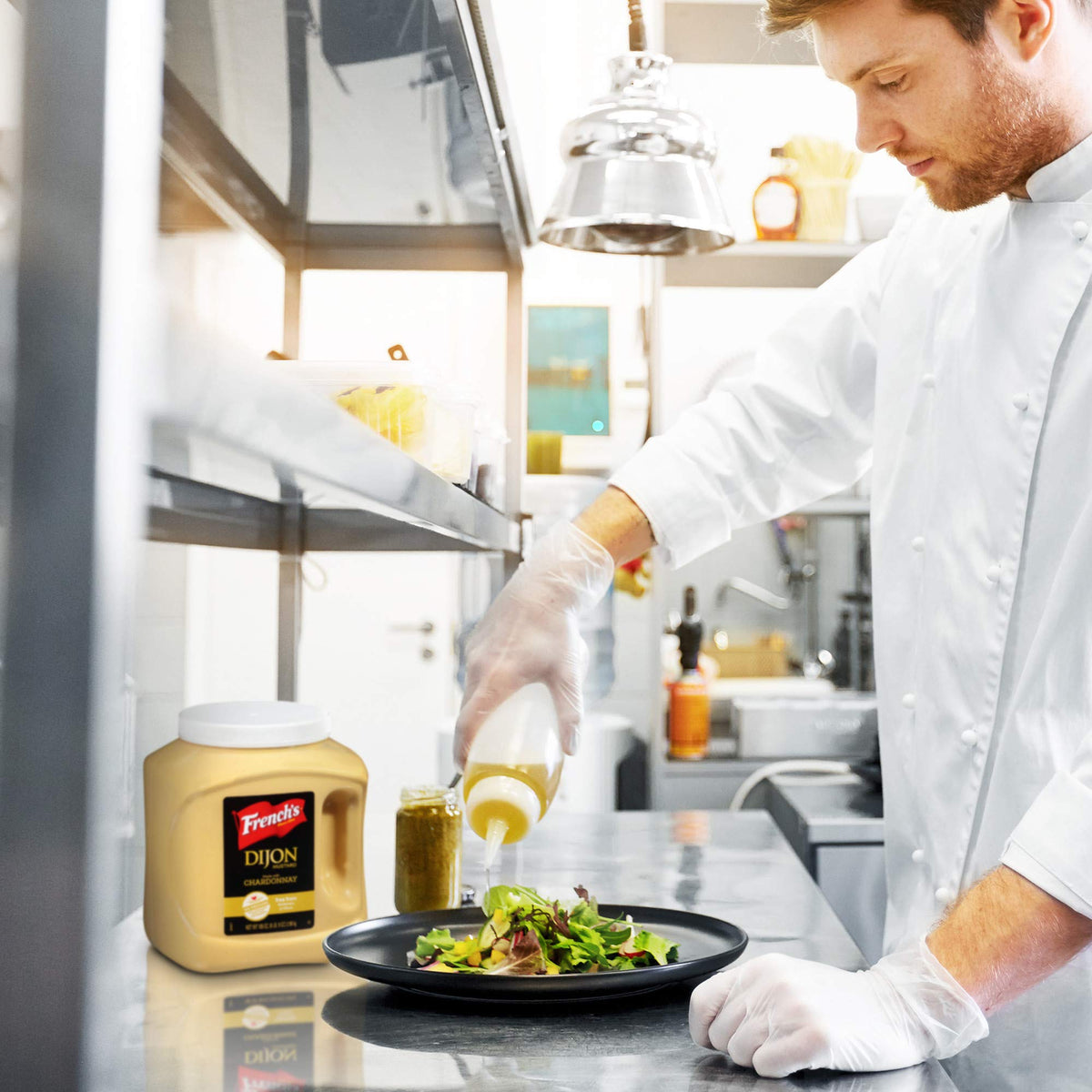 French's Dijon Mustard used as a sauce base for dressings and glazes.