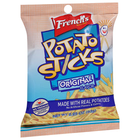 Close-up of French's Original Potato Sticks highlighting crisp texture