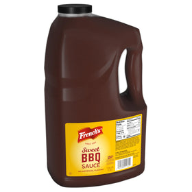 French's Sweet BBQ Sauce bottle on a counter, ready to glaze dishes.