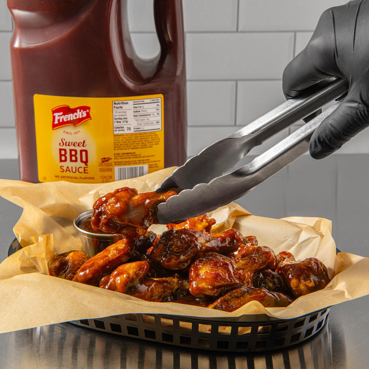 French's Sweet BBQ Sauce glaze on a burger for bold flavor.