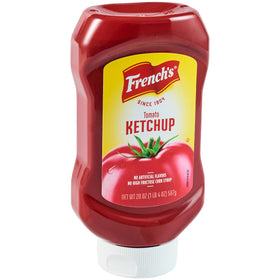 French's Tomato Ketchup bottle top pour showing easy-squeeze design for quick servings.