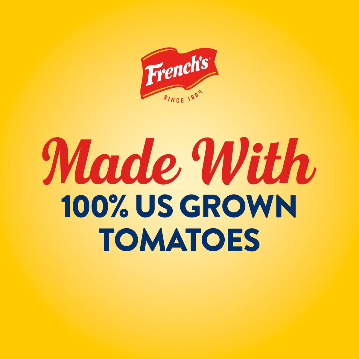 French's Tomato Ketchup label features California tomatoes on the bottle.