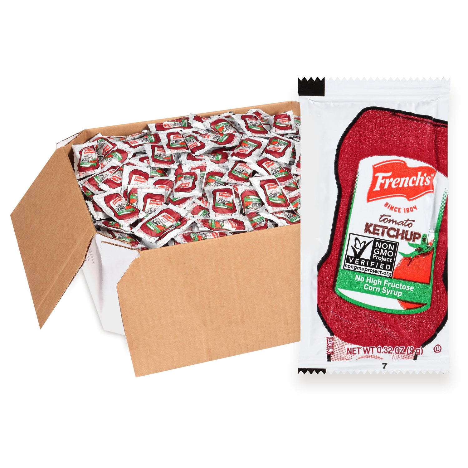 French's Tomato Ketchup Packets box 1000—perfect for takeout and condiment stations.