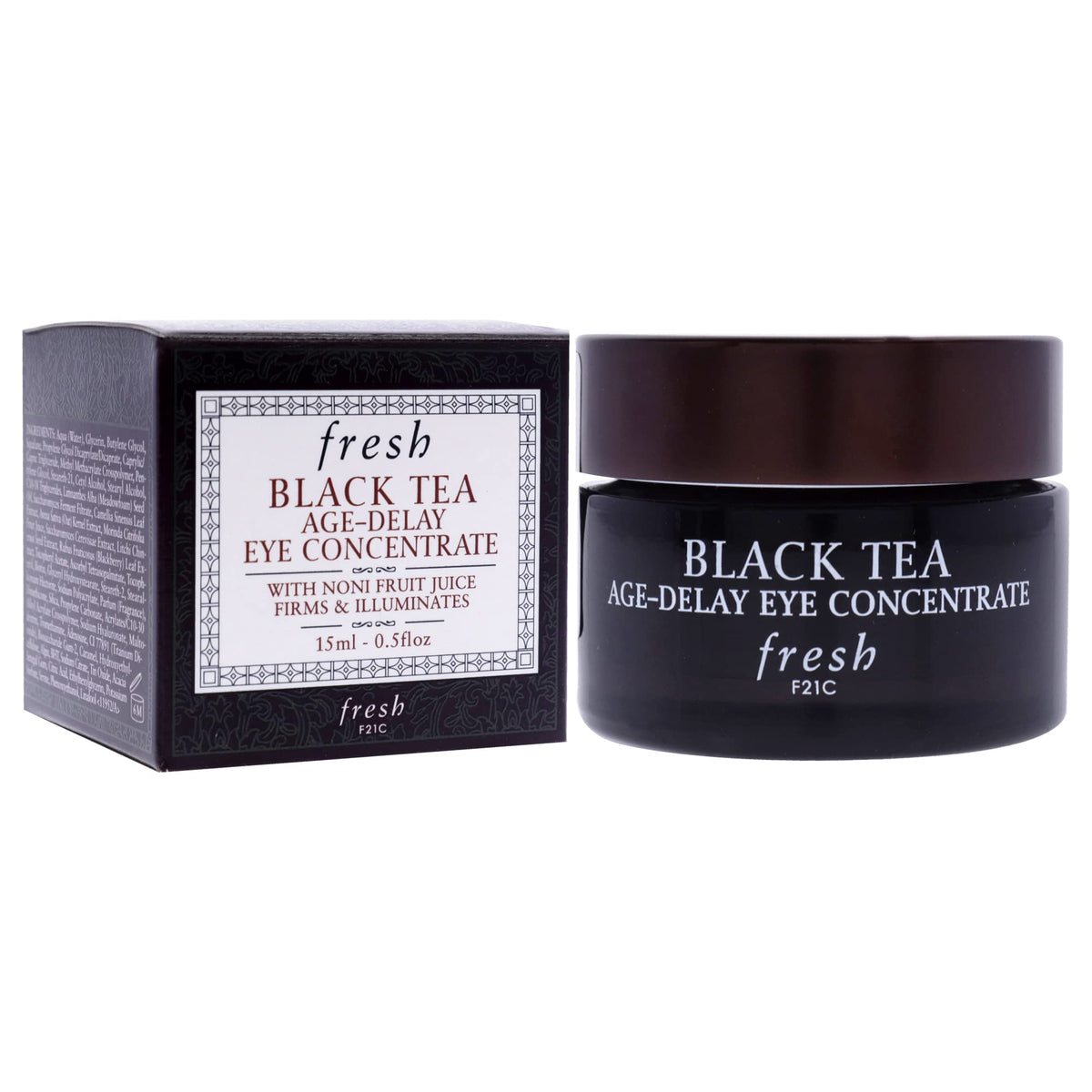 Fresh Black Tea Age Delay Eye Cream being gently dabbed under eye