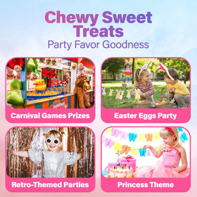 Fresh Finest 54-piece candy jewelry collection, bulk party favors.