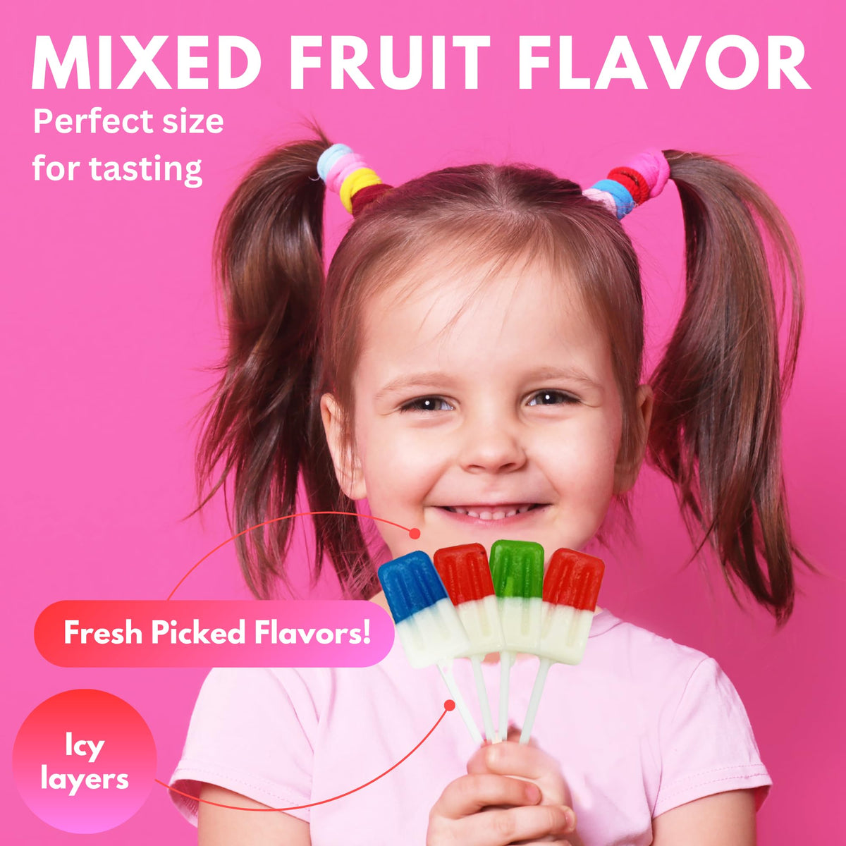 Fresh Finest multicolor lollipops offering a vibrant flavor journey for summer gatherings