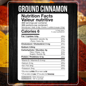 Fresh Finest ground cinnamon powder closeup shows fine texture and rich aroma.