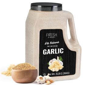 Fresh Finest Minced Garlic in a sauce pan enriches sauces and stews.