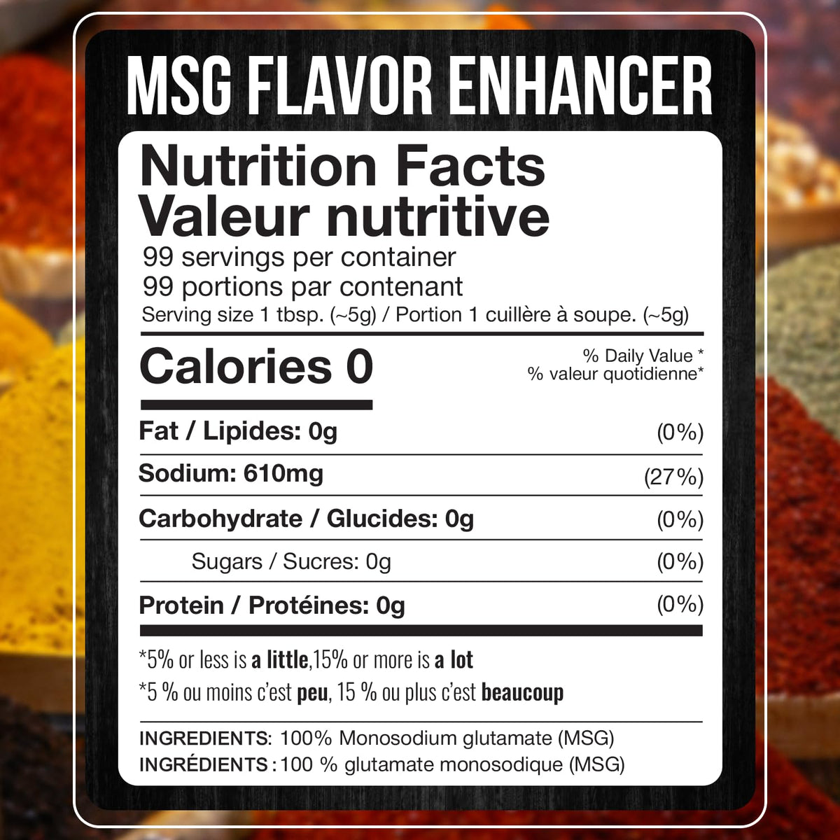 Fresh Finest MSG powder closeup reveals fine texture ideal for even seasoning.