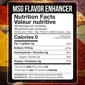 Fresh Finest MSG powder closeup reveals fine texture ideal for even seasoning.