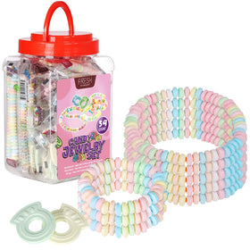 Fresh Finest candy bracelets in pastel colors, snackable wearable treats.